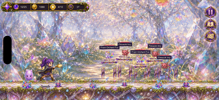 Current gameplay capture of Reverie casting magic in the Prism Orchard combat stage