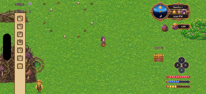 Current gameplay capture of Reverie standing in the Farm world with tools and resources visible